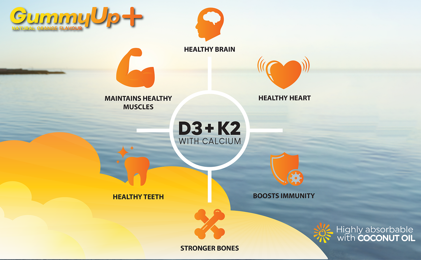 Bone health supplements with Vitamin D3 K2 for calcium absorption