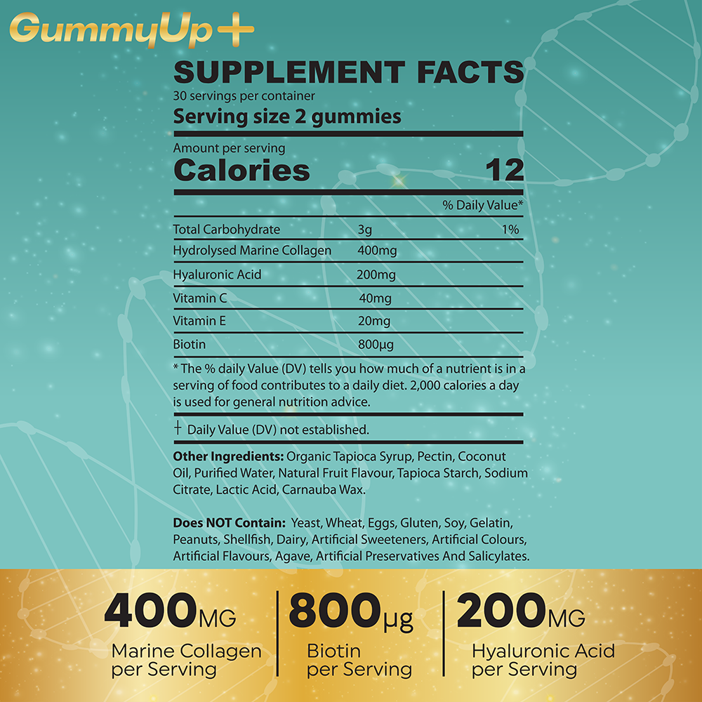 Marine collagen gummies nutritional information and ingredients