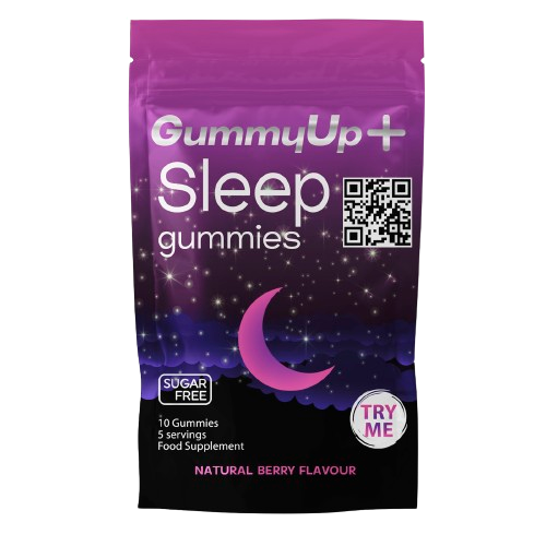 GummyUp Sleep Gummies Travel Pack pouch with natural Griffonia Seed Extract